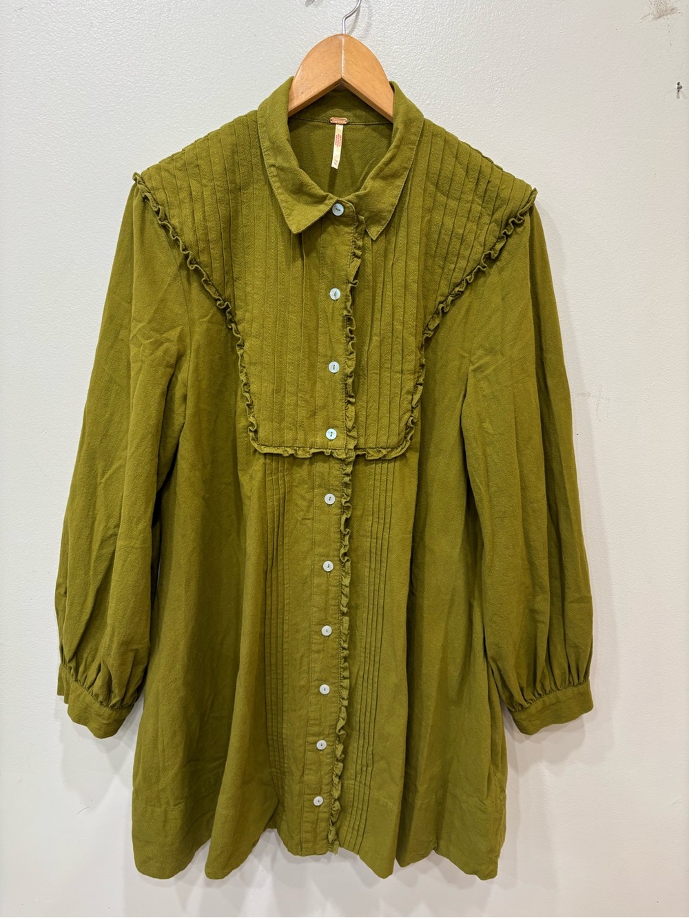 Free People Cherry Ruffled Cotton Mini Dress Women’s Size XS
